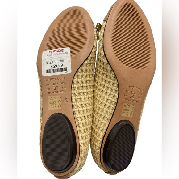 Anzetutto Made in Brazil Brown Tan Leather Hidden Heel Flats SZ 7.5 - Picture 5 of 5